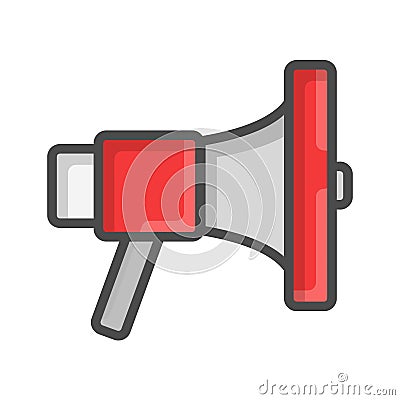 Megaphone Icon Loudspeaker Sound Concept Flat Vector Illustration, eps 10 Vector Illustration