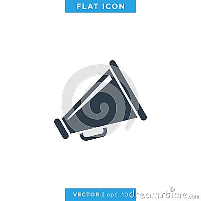 Megaphone Icon Vector Logo Design Template. Vector Illustration