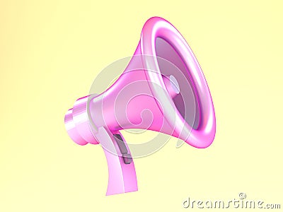Megaphone in lilac colour 3D icon Stock Photo