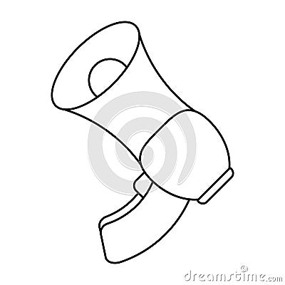 Megaphone loudspeaker sound marketing thin line Vector Illustration