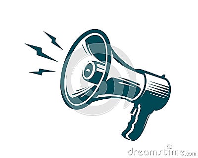 Megaphone, loudspeaker symbol. Advertising, marketing, news concept. Vector illustration Vector Illustration