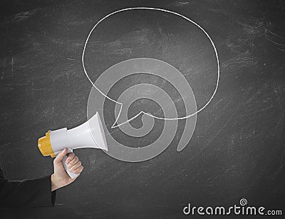 Megaphone message Stock Photo