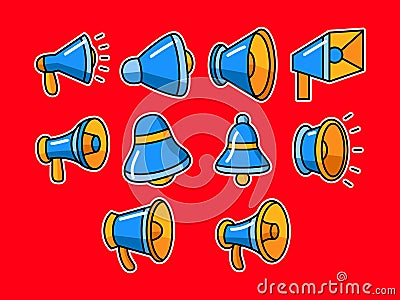 Megaphone Speaker Vector Collection Vector Illustration