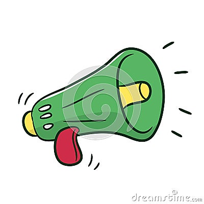 Megaphone vector, doodle Vector Illustration