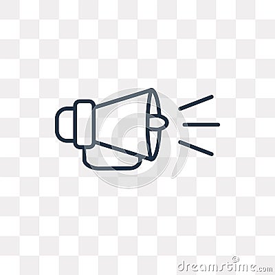 Megaphone vector icon isolated on transparent background, linear Vector Illustration