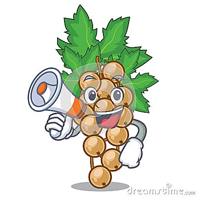 With megaphone white currant isolated with the cartoons Vector Illustration