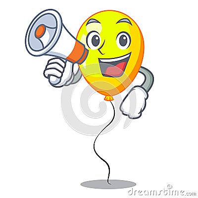 With megaphone yellow balloon cartoon in shape illustration Vector Illustration