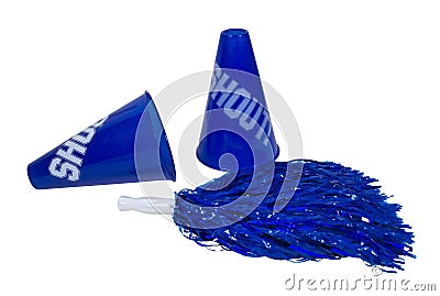 Megaphones and Pom Pom Stock Photo