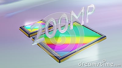200 megapixel digital camera sensor compared to smaller previous generation sensor, 3D rendering, huge modern digital Stock Photo