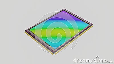 200 megapixel digital camera sensor, 3D rendering, huge modern digital matrix, technology breakthrough for smartphones Stock Photo