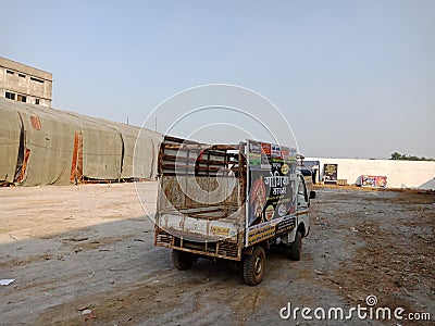 megical magic show vehicle with hordings in India nov 2019 Editorial Stock Photo