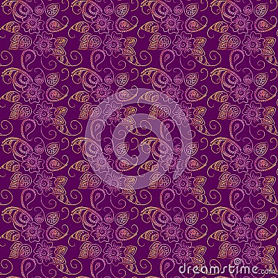 Traditional Indian mehndi seamless pattern Stock Photo