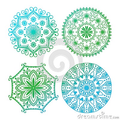 Mehendy mandala flower vector illustration Vector Illustration