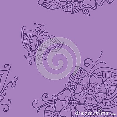 Mehndi seamless background Vector Illustration