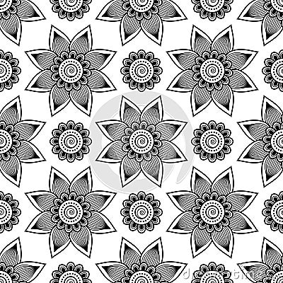 Mehndi seamless pattern Vector Illustration