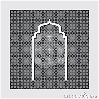 Mehrab Islamic arch in mosque Stock Photo