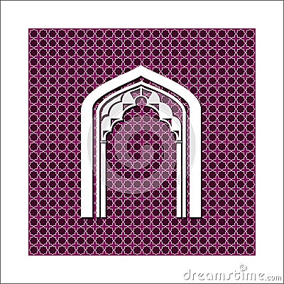 Mehrab Islamic arch in mosque Stock Photo