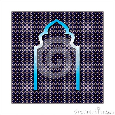 Mehrab Islamic arch in mosque Stock Photo