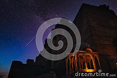 Mehrangarh fort under the starlight Stock Photo