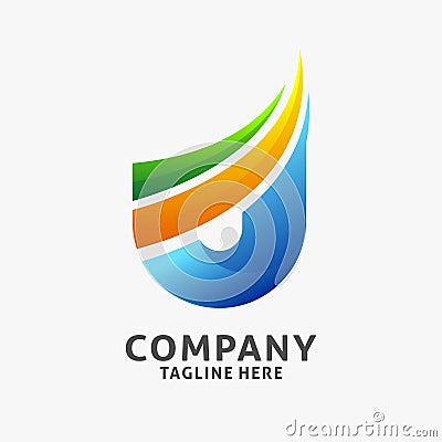 Letter U business logo design Vector Illustration