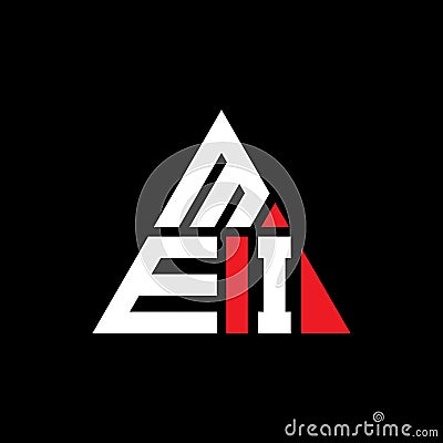 MEI triangle letter logo design with triangle shape. MEI triangle logo design monogram. MEI triangle vector logo template with red Vector Illustration