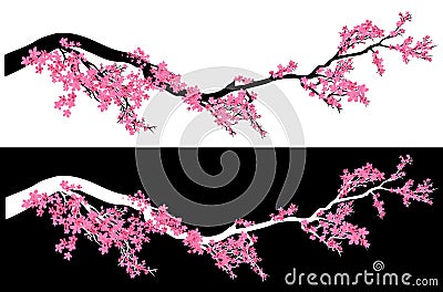 Meihua plum tree blossom vector design set Vector Illustration