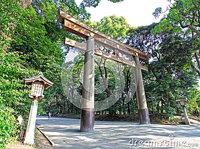 Meiji Jingu Shrine in Shibuya, Tokyo Stock Photo