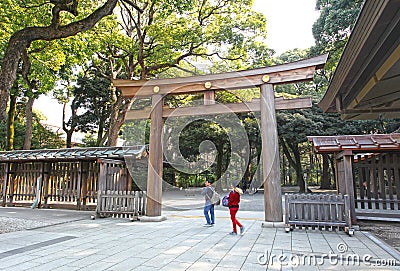 Meiji Jingu Shrine in Shibuya, Tokyo Editorial Stock Photo