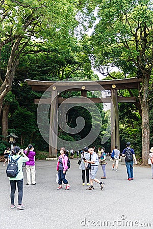 Meiji Shrine temple in Tokyo Editorial Stock Photo