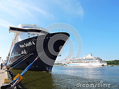 Mein Schiff 4 and AIDA vita Cruise ships Editorial Stock Photo