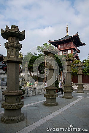 Meisha OCT East Shenzhen Huaxing Temple Square congregation pagoda Qibao pool Editorial Stock Photo