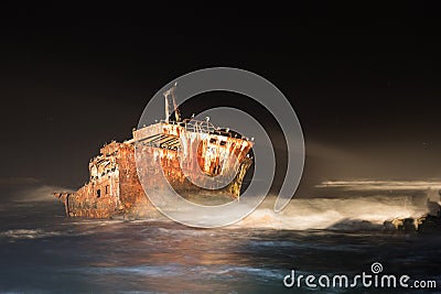 Meisho Maru Shipwreck along the Agulhas Coast at the Southern Most tip of Africa and South Africa Stock Photo