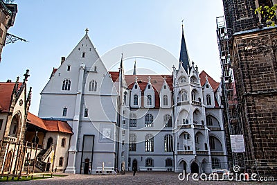 Meissen Albrechtsburg castle square Editorial Stock Photo
