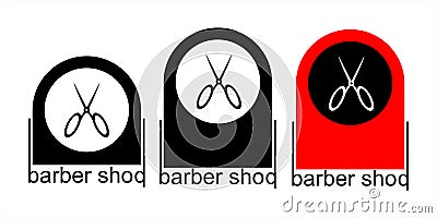 Set Logo design, logotype, barbershop business symbol Stock Photo