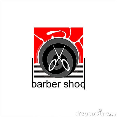 Logo design, logotype, barbershop business symbol. Stock Photo