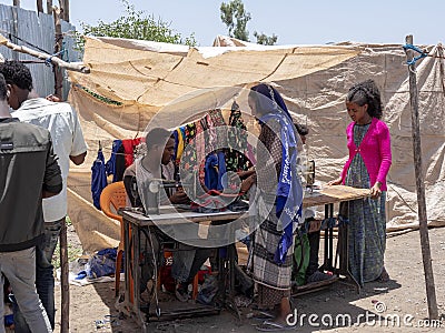 MEKELE, ETHIOPIA, APRIL 30th. 2019, a busy indigenous marketplace, April 30th. 2019, Mekele, Ethiopia Editorial Stock Photo