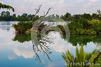 Mekhong river from Don Det Stock Photo