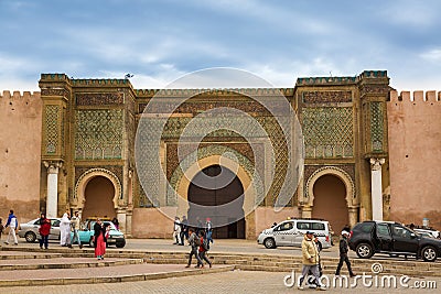 Meknes, Morocco - March 04, 2017: Meknes Square Editorial Stock Photo