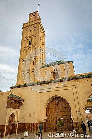 Meknes, Morocco - March 04, 2017: The mosque on the edge of Mekn Editorial Stock Photo