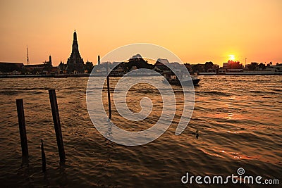 Mekong river sunset in bangkok Stock Photo