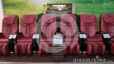 Public leather massage relaxing chair vending machine Editorial Stock Photo