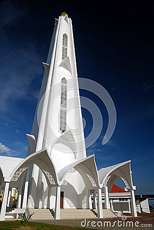 Melaka Straits Mosque Stock Photo