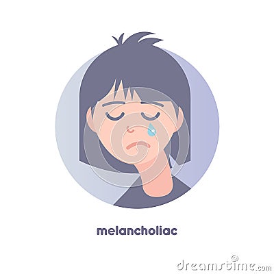 Melancholiac subject image. Vector Illustration