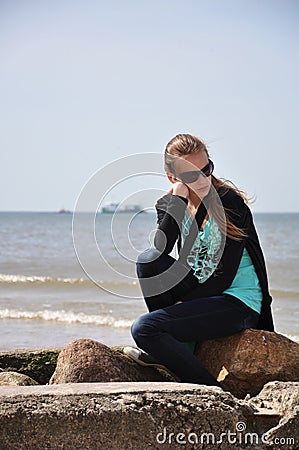 Melancholic girl Stock Photo