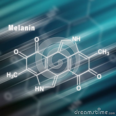 Melanin molecule, Structural chemical formula Stock Photo