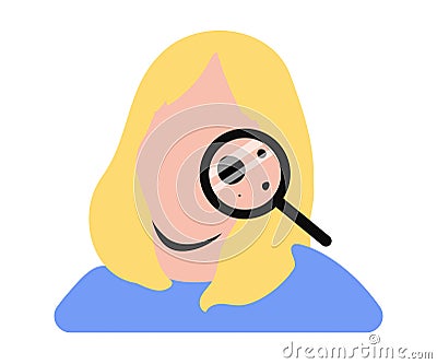 Melanoma diagnosis dermatology examination icon vector illustration Vector Illustration