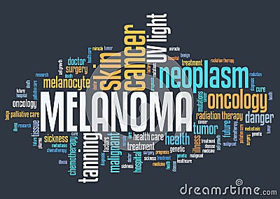 Melanoma word cloud Stock Photo