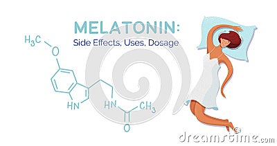 Melatonin banner vector template Vector Illustration