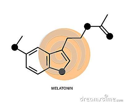 Melatonin chemical formula Vector Illustration
