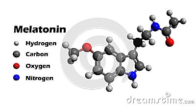 Melatonin 3D structure Stock Photo